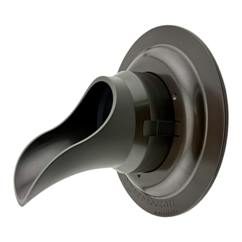 LokPlate 3 Inch Plastic Downspout Nozzle & Wall Flange - Patent-Pending Self-Locking Escutcheon Plate - UV-Resistant Drain Pipe Outlet - No-Hardware 60-Second Install, Oil Rubbed Bronze