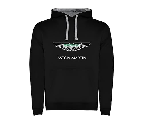Genérico Sweat à capuche Aston Martin avec logo noir bicolore pour homme Tailles S M L XL XXL, Noir , M