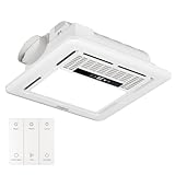 Orabriz 4-in-1 Bathroom Exhaust Fan with Dual-Mode Heater and LED Light, 110 CFM Quiet Ceiling Vent Fan, 1300W Heating Power, 1.0 Sone Ultra Silent Bath Fan with Light, Ventilation, and Remote Control