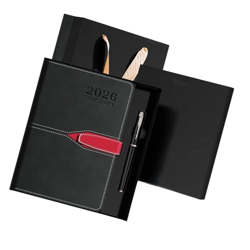 Agenda en cuir PU avec pages intérieures interchangeables et 5 tailles au choix