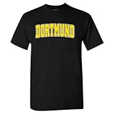 Ropa para fanáticos del World Soccer Retro Club para hombre, Dortmund - Camisa negra, Small