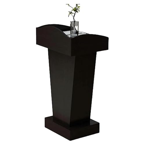 DUANHOZ Portable Podium Stand with Open Storage for Churches & Classrooms - Ideal for Lectures, Presentations & Events - Versatile Black Lectern for Master of Ceremonies