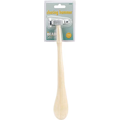 The Beadsmith Chasing Hammer, 10.75 Inches, 60-Millimieter Steel Head and Wood Handle, 3.5-Ounce Jewelry-Making Tool