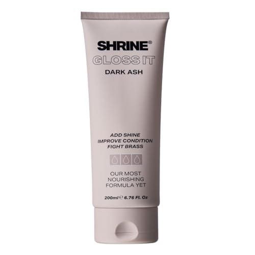 Shrine GLOSS IT DARK ASH Colour Depositing Hair Mask | High-Shine Gloss Treatment | Neutralises brassiness and Yellow Tones | Quick 10-minute application | Vegan | 200ml