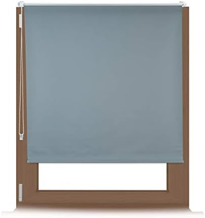 Relaxdays Blackout Roller Blind Grey with Heat Protection, Thermal Blind, No Drilling Required, Side Pull Blind, Klemmfix, Various sizes, 70x210cm