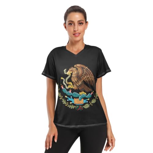 XUWU Mexican Flag Women's Active Quick Dry Sports T-Shirt Medium