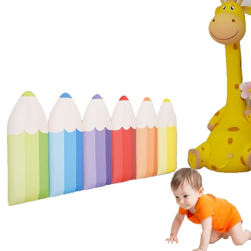 Anti Collision Wall Padding 6pcs 3D Pencil-Shaped Wall Padding for Kids Bedroom Padded Wall Panels 25 * 50cm Wall Mats Wall Protection Soft Cushion