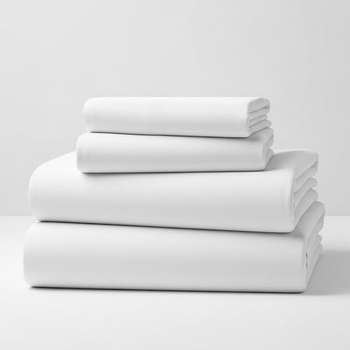 Mellanni Cotton Flannel Sheet Set - Double Brushed for Added Softness & Comfort - Deep Pocket Fitted Sheet up to 16