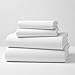 Mellanni King Flannel Sheet Set - 4 pc Luxury 100% Cotton - Lightweight Bed Sheets - Cozy, Soft, Warm, Breathable Bedding - Deep Pockets - All Around Elastic (King, White)