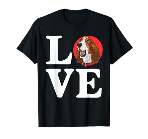 I LOVE Basset Hound Puppy Dog Lover T-Shirt