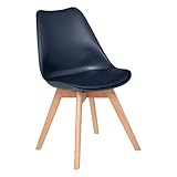 ATMOSPHERA CREATEUR D'INTERIEUR Silla Baya Patas de Haya, Azul Tinta