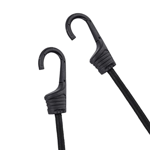 Jogtlyer Roll Bungee Cords Set 18In/1.5Ft,2Pcs Heavy Duty Outdoor Bungie Cord Bundle With Plastic Hooks Black Bungee Straps #TOP7