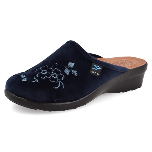Fly Flot Ciabatta Donna in Morbida Microfibra con Ricamo, Sottopiede