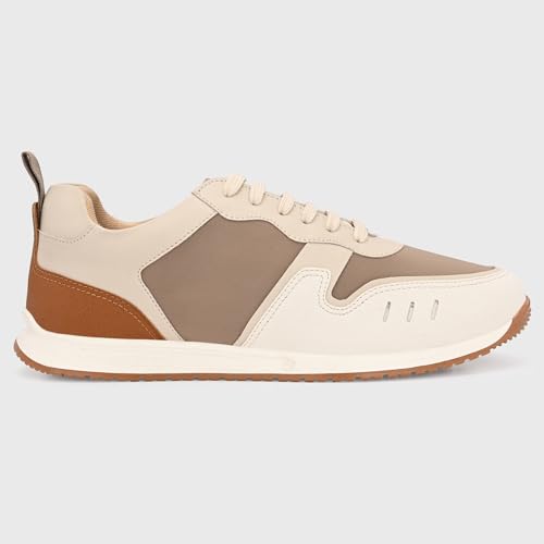Image of Cruiser Men's Color Block Low-Top Sneakers | Cushioned Insole Comfortable Shoes | Durable TPR Sole with Trendy & Stylish Sneakers | Lace-Up Design with Gum Rubber Sole & Heel Pull-Tab (2654)