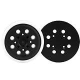 2 Pezzi Platorello Abrasivo, Piastra di Supporto, 125 mm, 8 Fori con Gancio e Asola, Base in Plastica e Bordo in Gomma Compatibile con Bosch PEX 300 AE, PEX 400 AE/4000 AE e AdvancedOrbit