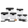 Progressive ProKeeper Baker’s Airtight Kitchen Storage Canister Container Set for Flour, Sugar & More, Keeps Ingredients Fresh, with Accessories (Black, 6- Piece)