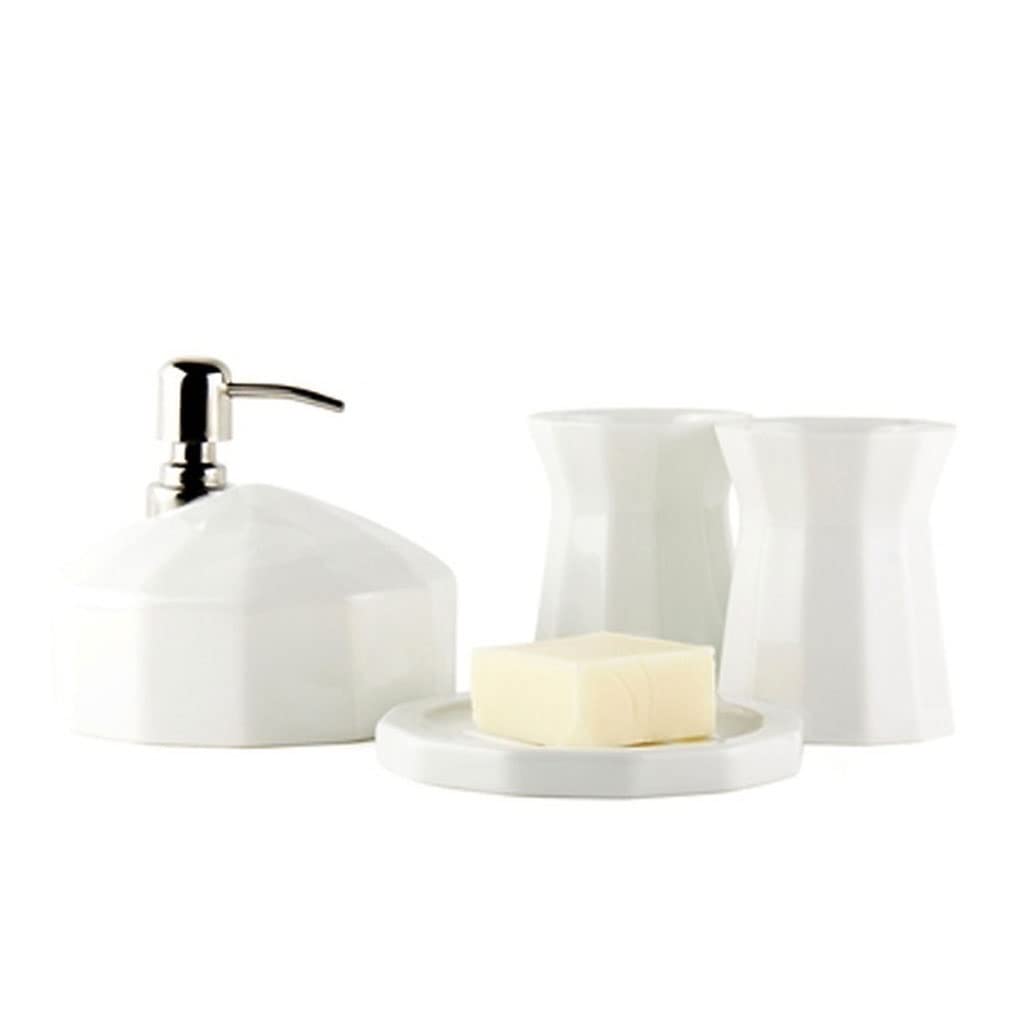 Kitchen Soap Dispenser Soap Dispenser Set Household Ceramic Soap Dispenser Wash Mouth Cup Soap Dish Wash Four-piece Set Handsoaps Dispenser(C)