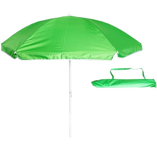 Genérico Sombrilla de playa con inclinación ajustable parasol antiviento resistente para patio exteriores terraza jardín (Verde, 200cm)