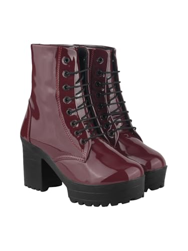 Image of Shoetopia Women & Girls Lace Up Block Heeled Western Boots
