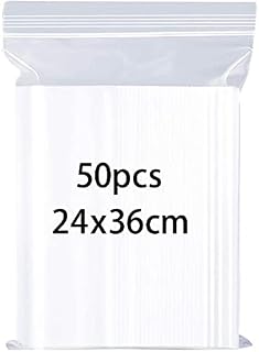 100 Grip Seal Bags, Small Clear Plastic Bags, Resealable Storage Pouches, Poly Zip Lock Bags, Perfect for Kitchen Storage, Jewellery, Diamond Painting, Small Cookies and Sweets (7x10cm)