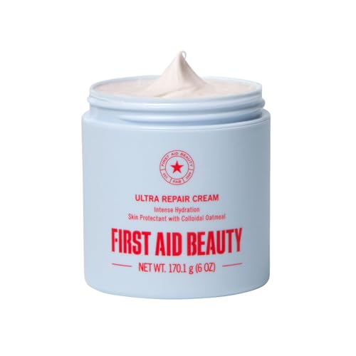First Aid Beauty Ultra Repair Cream – Eczema Relief & Skin Barrier Repair Moisturizer with Colloidal Oatmeal & Ceramides, for Sensitive Dry Skin, Face & Body, 170.1g