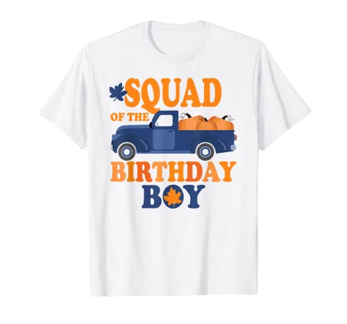 Squadra di The Pumpkin Truck 1st Birthday Boy Family Maglietta