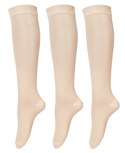 Image of RC. ROYAL CLASS Girls Organic Cotton Solid Soft Knee Length School /Uniform /Formal /Casual Socks for Girls (Pack of 3 Pairs)