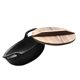 Cabilock Gusseiserner Topf aus Eisen mit Seitengriffen für Outdoor Camping