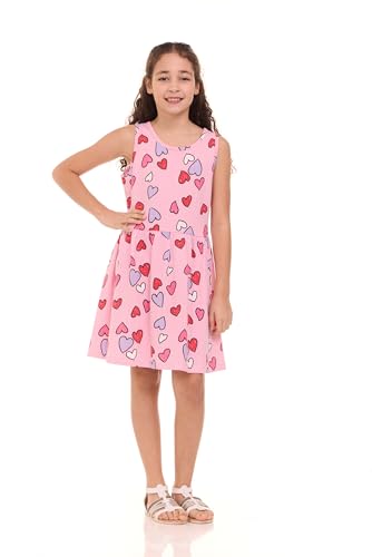 Image of Pink Angel 3-Pack Girls' Dresses, Kids Casual Fit and Flare Sleeveless Summer Dress & School Outfit, 100% Cotton