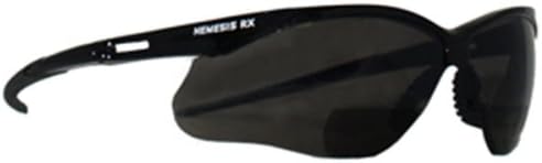 Reading Safety Glasses, Nemesis RX, Black Frame/Smoke Lens, +2.5