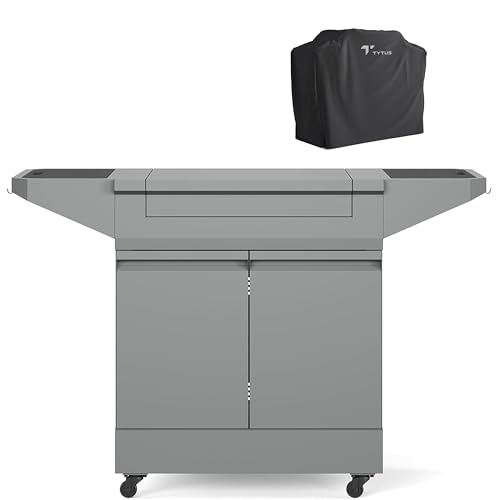 Tytus Rolling Outdoor Kitchen Island Cart, Prep Station & Cover for BBQ