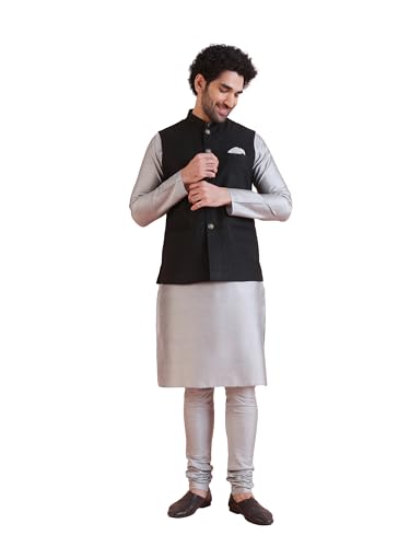Kurta Churidar homme jacquard noir KISAH chic