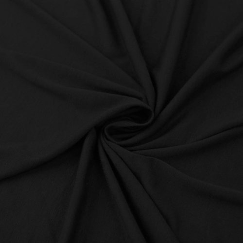 58 Black Poly Rayon Spandex Jersey Knit Fabric, Fabric by the Yard - 1 Yard by Stylishfabric