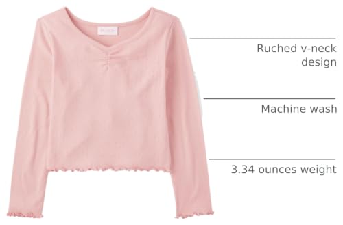 Image of The Children's Place Girls' Basic Long Sleeve V-Neck Knit Shirts