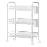 Carrito Plegable Multiusos,cestas apilables de Alambre metálico para almacenar Frutas y Verduras,Ideales la Cocina,despensa baño.
