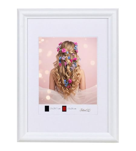 KM FOTO Holzrahmen mit Kunststoffglas Bilderrahmen MDF-Rahmen Wandrahmen Fotorahmen HR-22: Farbe: Weiß | Format: 40x60 | Pack: 1