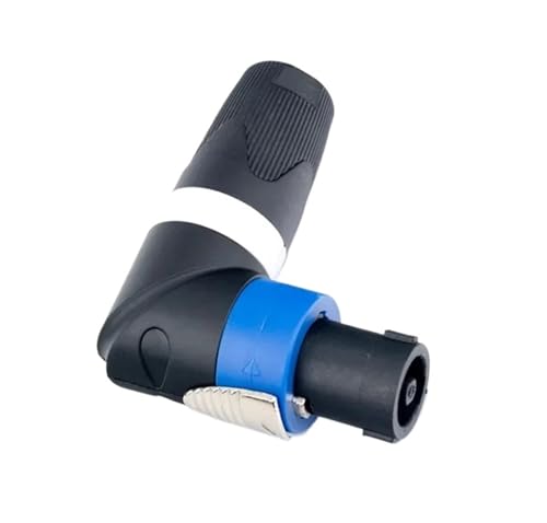 Connecteur 4 broches coudé 90 degrés en L compatible adaptateur Powercon haut-parleur audio gris