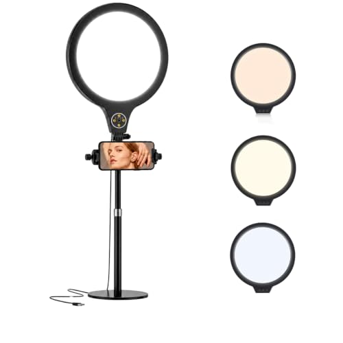 Image of 11 inch USB LED Camera Soft Panel Light | Photography Lighting Kit for Recording | YouTube, Makeup, Live Streaming, Video Recording with Tripod Stand & Phone Holder (Y-10 Slab Light)