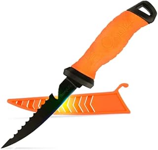 RemyLife Sharp Boning Fillet Knife Fishing - Professional Heavy Duty Stainless Metal Flexible Outdoor Filet Knifes for Fish Sheath Set Processing Salmon Halibut Codfish Easy Cleaning 5 Inch