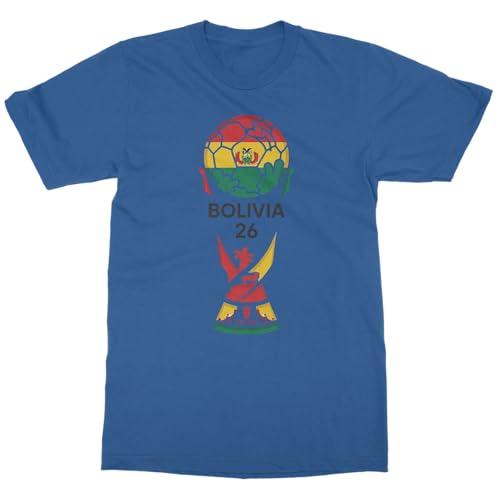 Bolivia 26 Trophy Graphic | Soccer Pride Fans Unisex T-Shirt (Royal, 4X-Large)