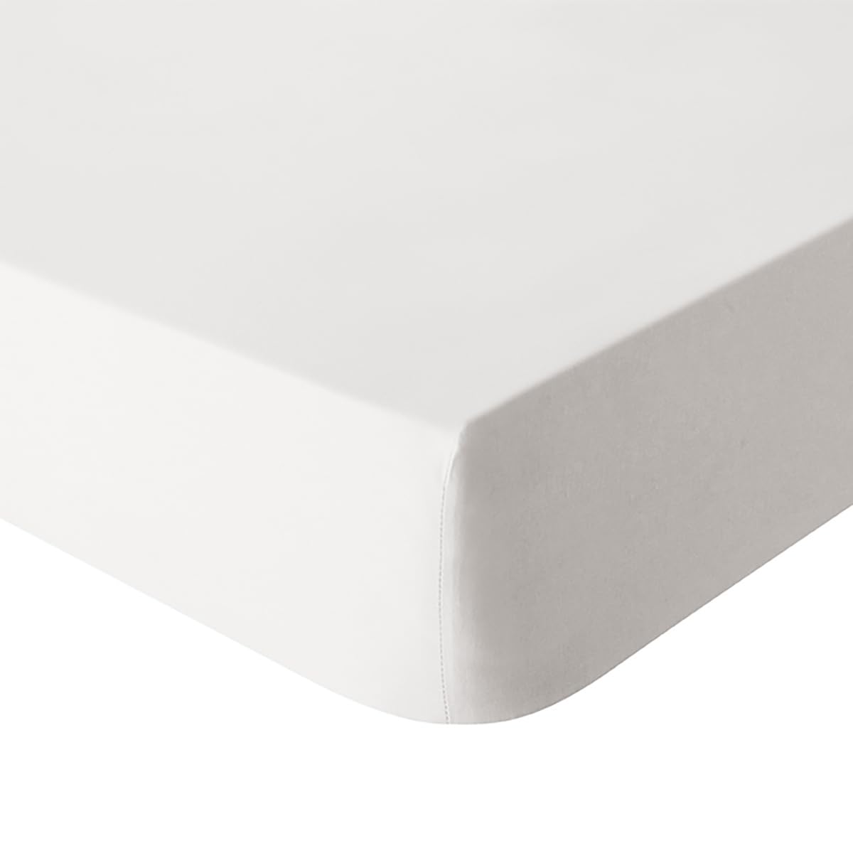 Plain Dyed Washed Cotton Percale Fitted Sheet, Delicate, 90 x 190 cm, ESSIX