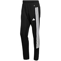 adidas Men's Workout Essentials All-Set 3-Stripes Knit Pants, Black/White, XXL