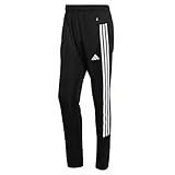 adidas Uomo Workout Essentials All-Set 3-Stripes Knit Pant, Black/White, L