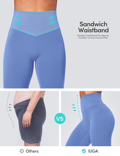 IUGA Flare Leggings for Women Tummy Control Flared Leggings No Front Seam Yoga Pants Women High Waisted Workout Bell Bottoms3