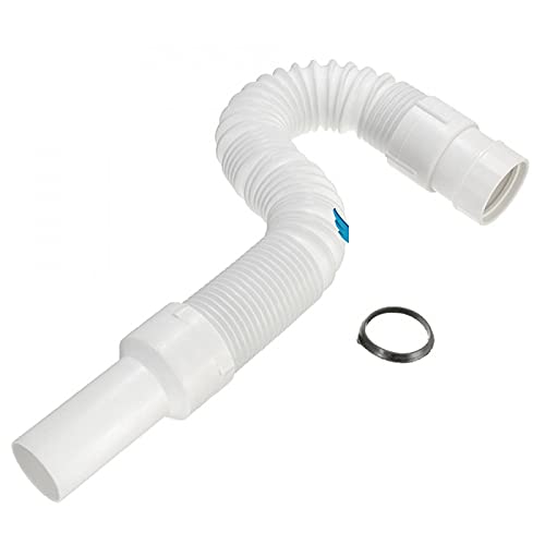 Image of Chrome Flexible PVC Waste Pipe for Wash Basin, Bathroom & Kitchen Sink | Heavy Duty CP Drain Hose /Outlet Tube Connector 1 1 /4inch | Leak Proof, Durable, Install (1meter