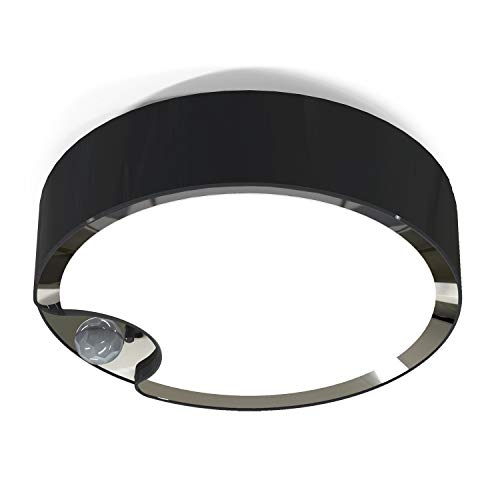 WOOPHEN Motion Sensor Ceiling Light Battery Operated Super Bright Indoor Wireless LED White Light, 300LM (Black)