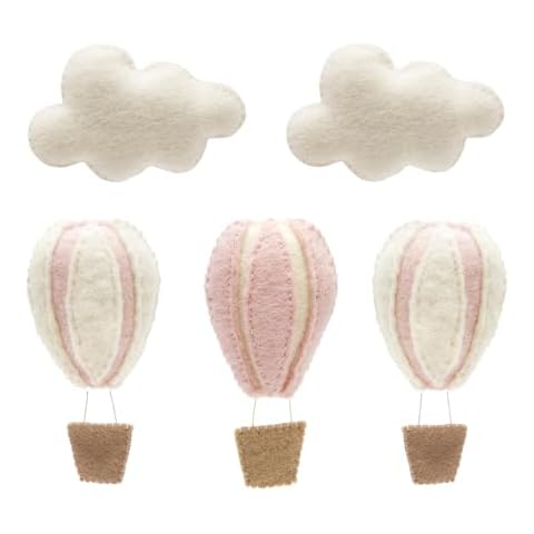 GLACIART ONE Hot Air Balloon & Cloud Decoration | Hanging Wall Decor, Bedroom Wall Banners, Room Wall Accessories or Ceiling Mobile | Use for Garland Wall Decor or Mobile for Crib | Great Gift Idea Cover