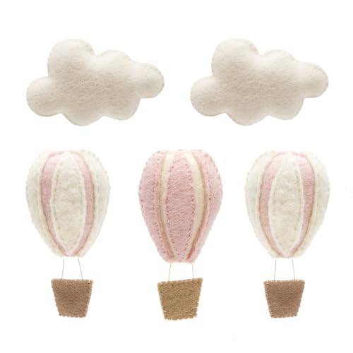 Image of GLACIART ONE Hot Air Balloon & Cloud Decoration | Hanging Wall Decor, Bedroom Wall Banners, Room Accessories or Ceiling Mobile | Use for Garland or Crib | Great Gift Idea