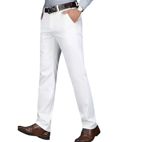Image of White Cotton Trousers for Kids, Regular Fit