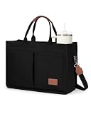 Wandering Nature Canvas Tote Bag for Women, Laptop Work Bag with 2 Cup Holder, Purse Crossbody Handbag for Nurse, Teacher
